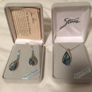 Glacier Pearle Necklace and Earring Set